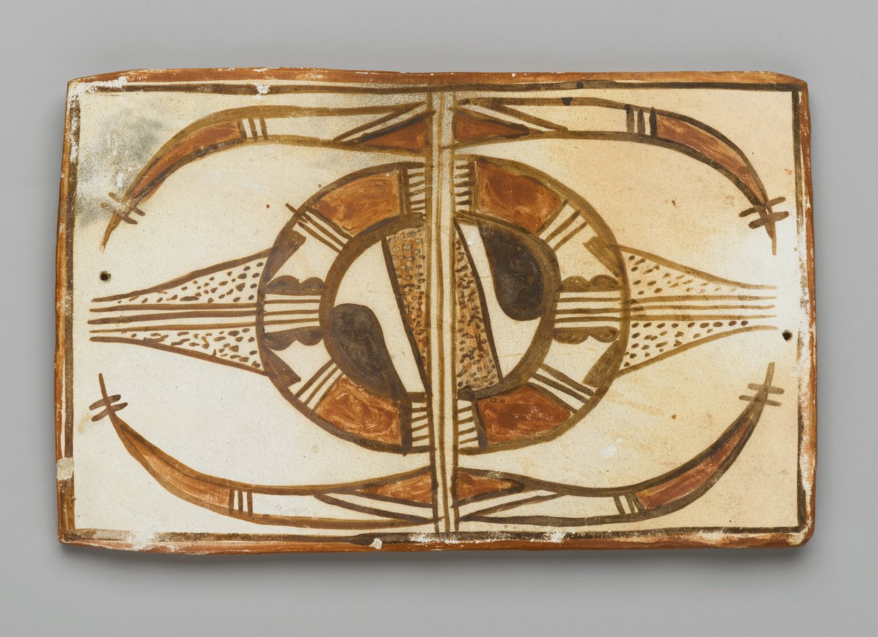 Dlaždice, vyrobená v Mesa, Arizona lidmi Hopi (hlína a klouzačka) od American School