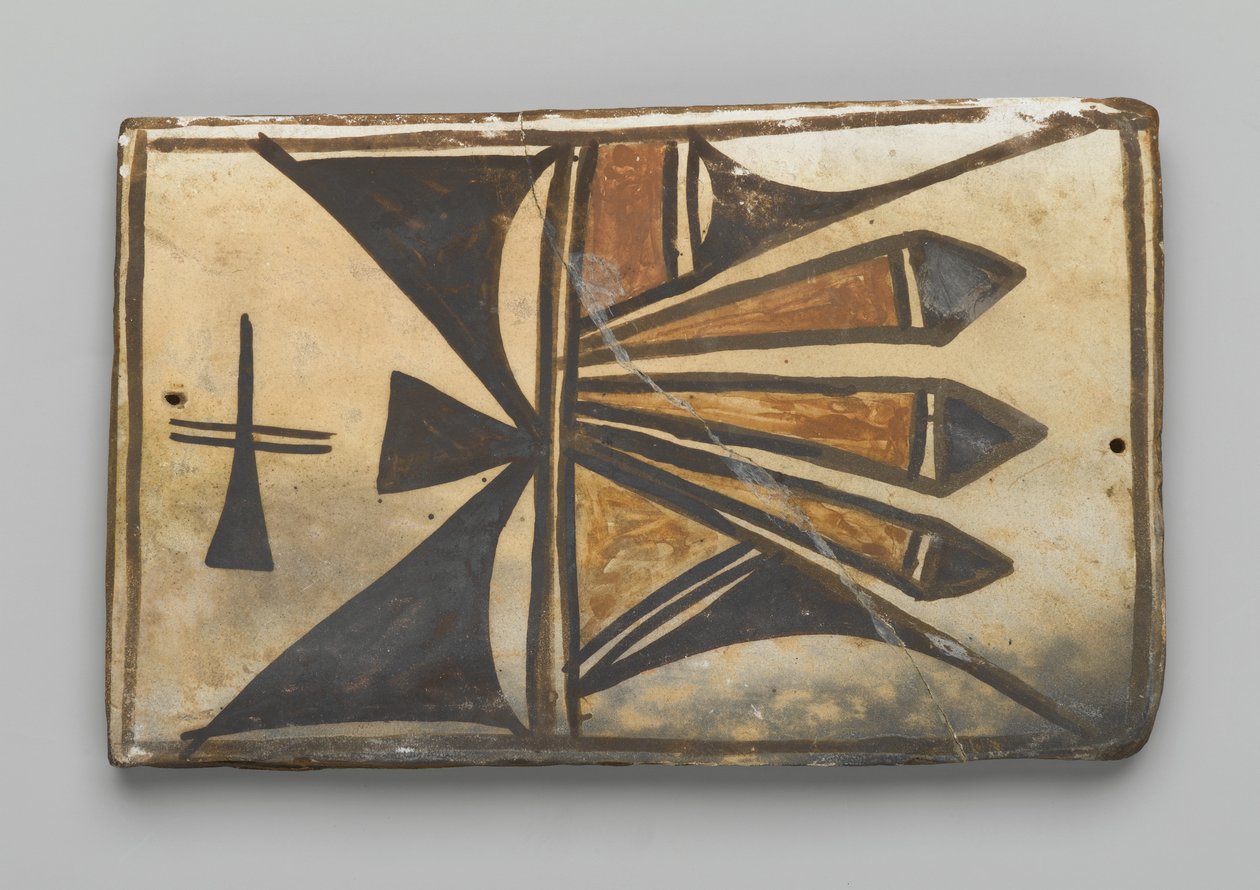 Dlaždice, vyrobená v Mesa, Arizona lidmi Hopi (hlína a klouzačka) od American School