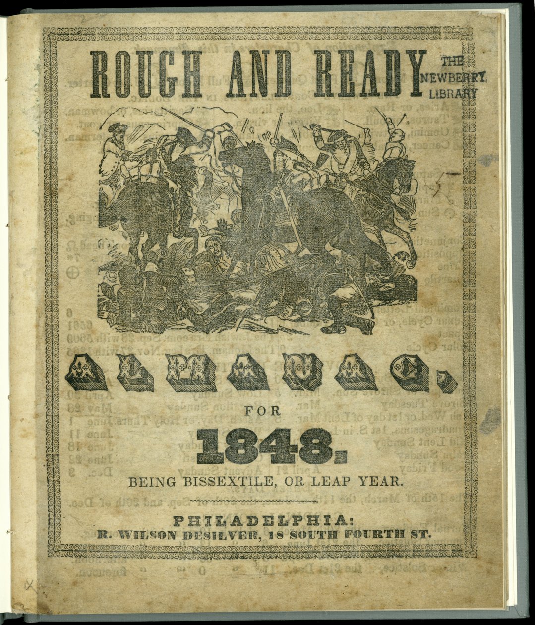Titulní strana Hrubého a hotového almanachu na rok 1848, vydaného v roce 1847 (tisk) od American School