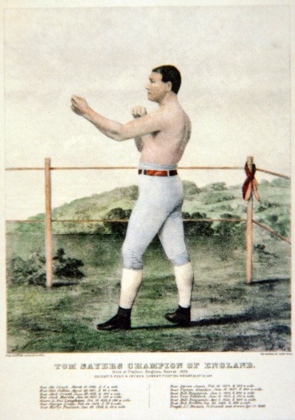 Tom Sayers, z tisku Currier & Ives (barevná litografie) od American School