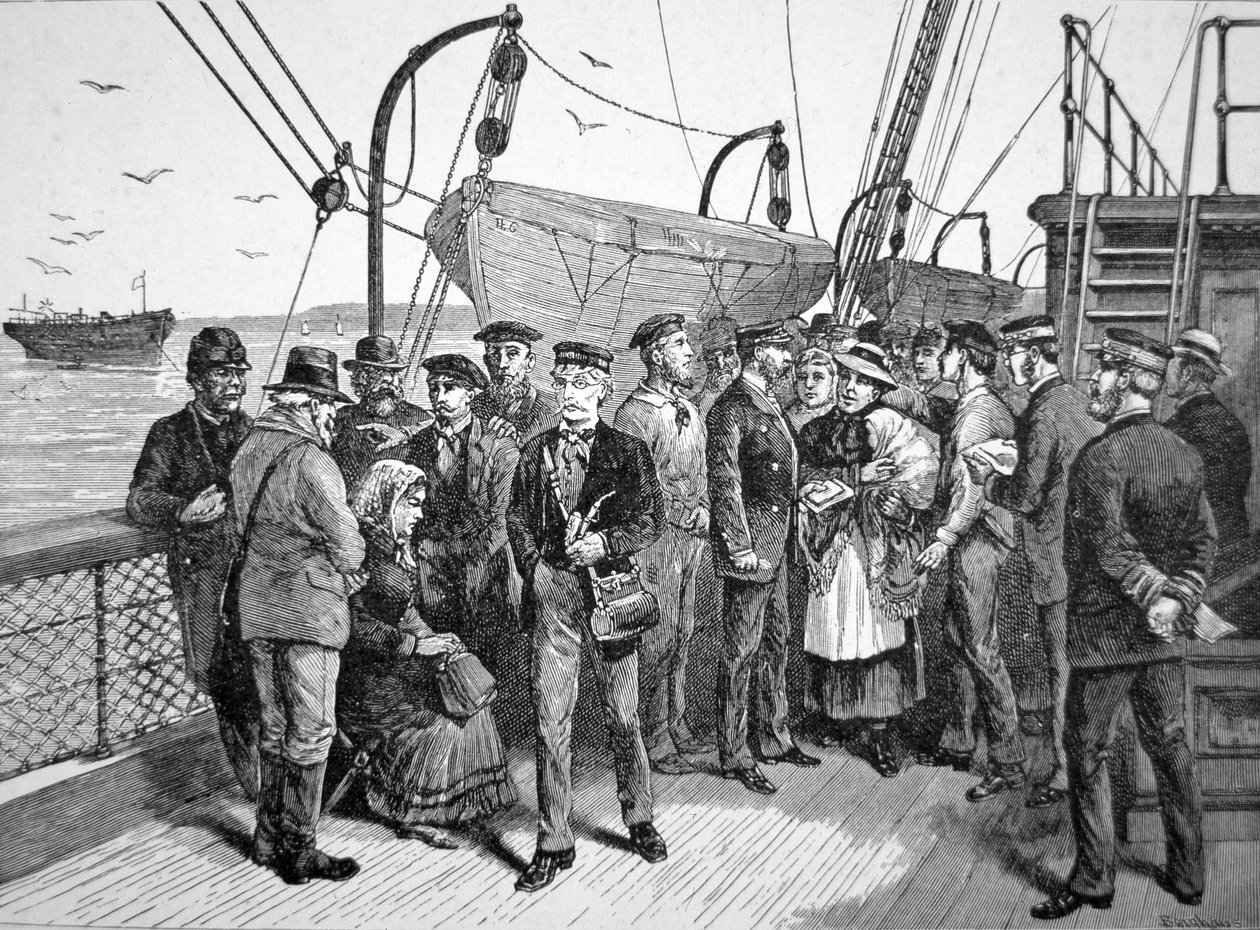 Zdravotníci americké vlády na emigrantské lodi, Quarantine Point, New York od American School