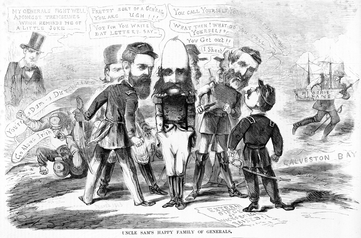 Strýček Sams Šťastná rodina generálů, kolem roku 1863 od American School