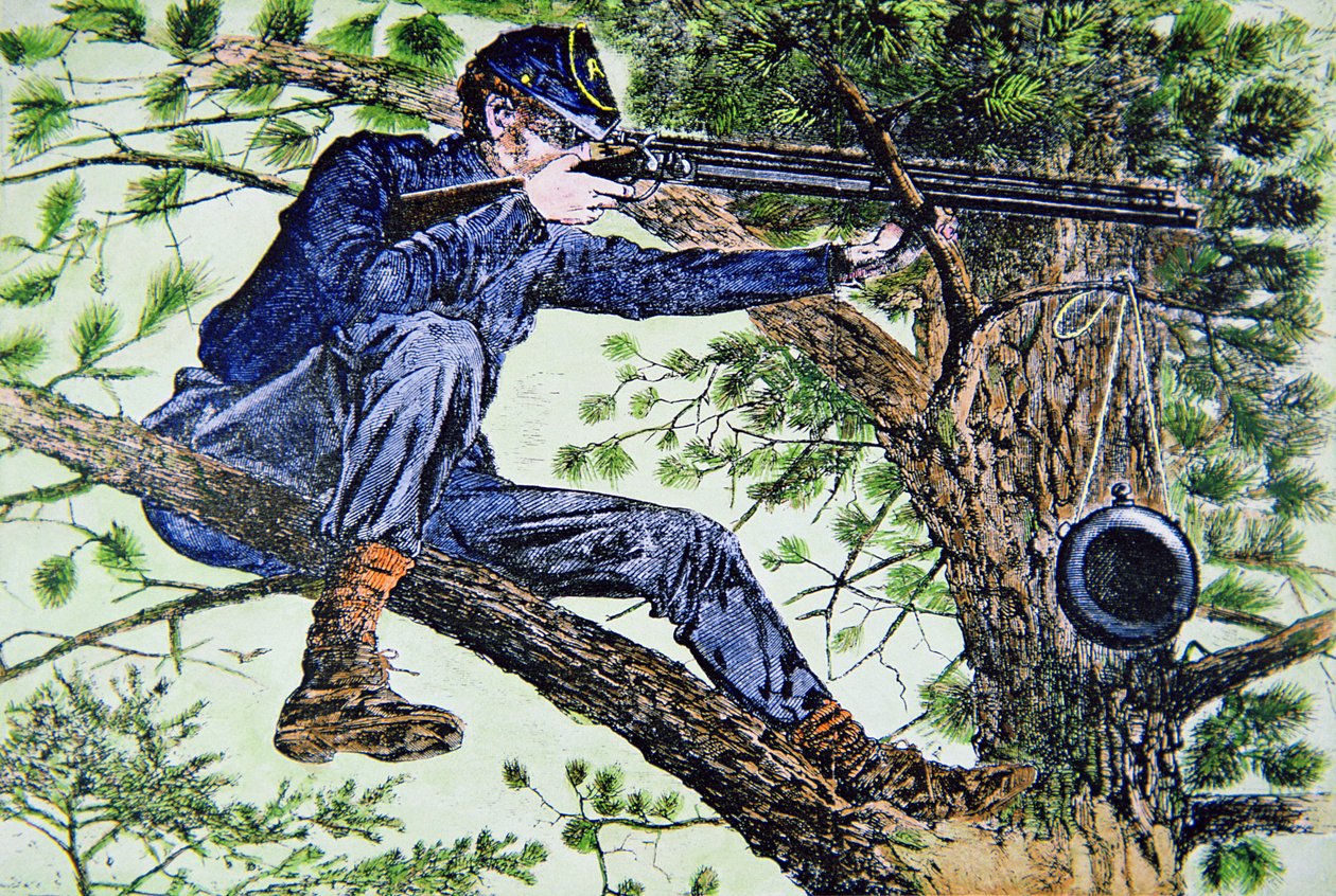 Union Army Sharpshooter využívající teleskopická mířidla (barevné lito) od American School