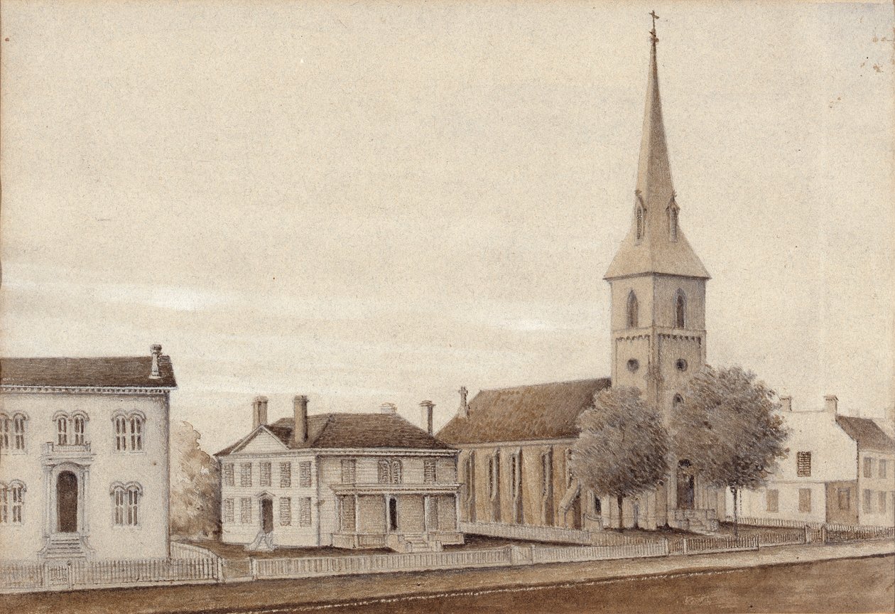 Pohled na Petersburg, Virginie (akvarel na papíře) od American School