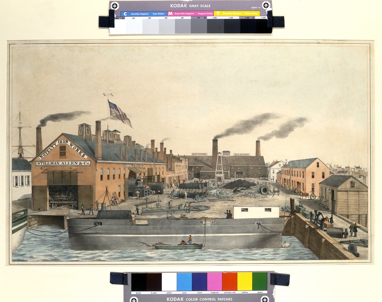Pohled na Stillman & Allen Novelty Iron Works od American School