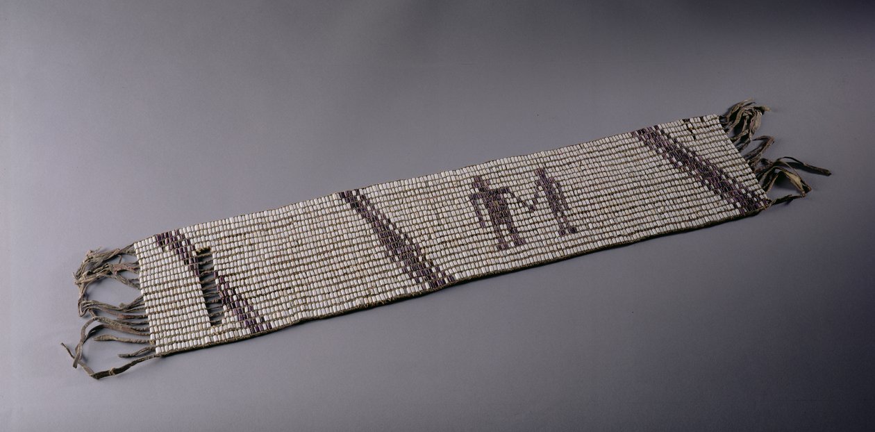 Pás Wampum, vyrobený indiány Lenni Lenape, Pensylvánie od American School