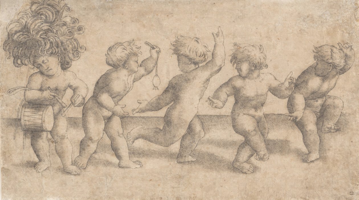 Pět tančících Putti,.n.d. od Amico Aspertini