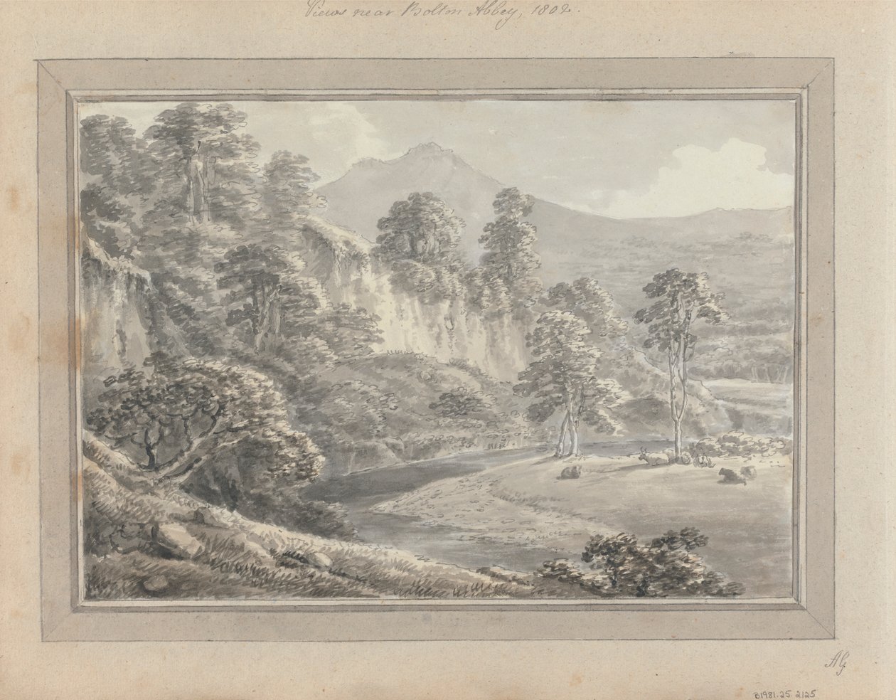 Pohledy v Anglii, Skotsku a Wale: Pohled poblíž Bolton Abbey od Amos Green