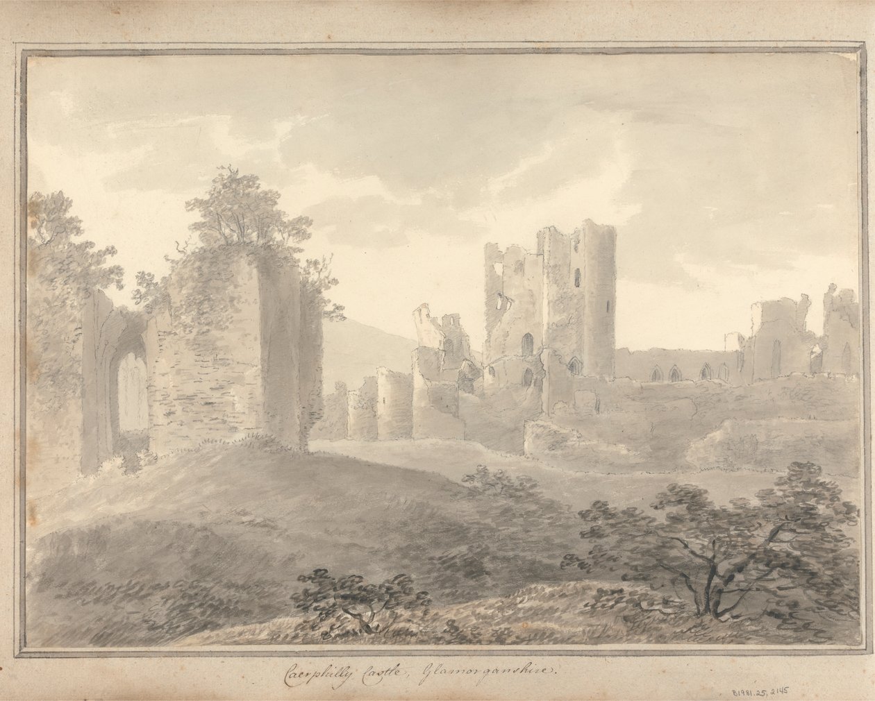 Pohledy v Anglii, Skotsku a Walesu: Hrad Caerphilly, Glamorganshire od Amos Green