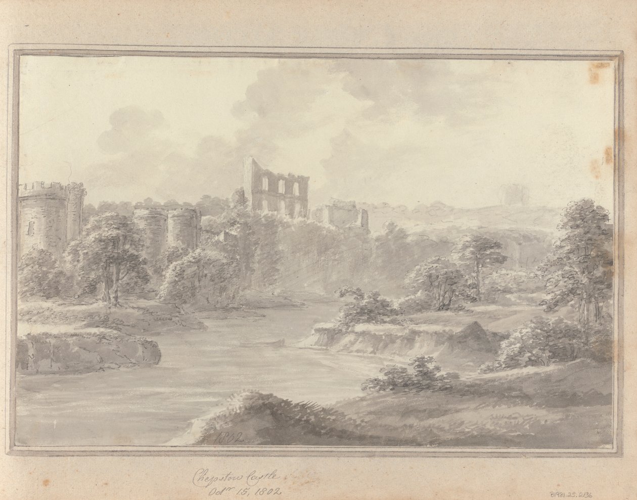 Pohledy v Anglii, Skotsku a Walesu: hrad Chepstow, 15. října 1802 od Amos Green