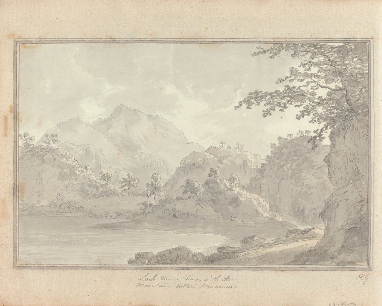 Pohledy v Anglii, Skotsku a Walesu: Tour ve Skotsku; Loch van-a-char, s horou zvanou Benvenue od Amos Green
