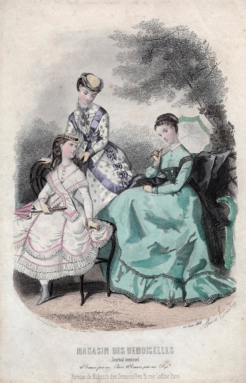 Francouzský módní list „Magasin des Demoiselles“, Paříž, 25. června od Anais Toudouze