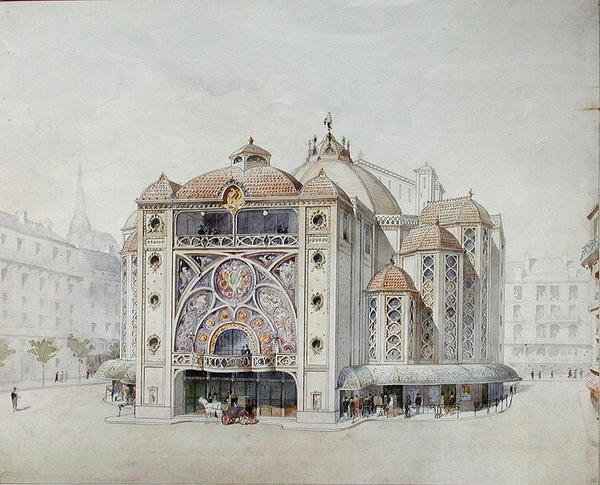 Design pro ideální divadlo (akvarel na papíře) od Anatole de Baudot