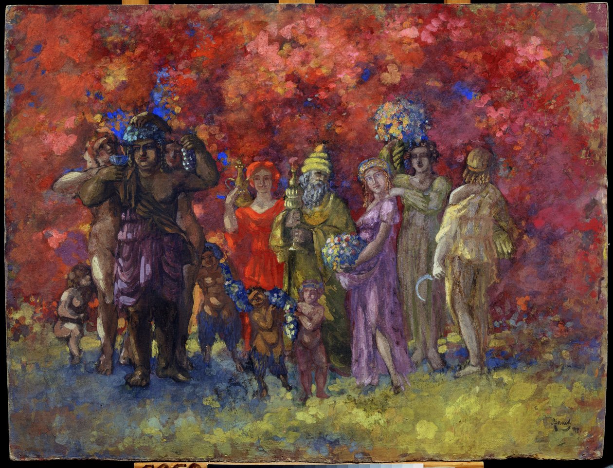Podzim. Alegorie (podzim. Alegorie). Obraz Anatolije Afanasjeviče Arapova (1876-1949). Olej na plátně, 75 x 99 cm od Anatoli Afanasyevich Arapov