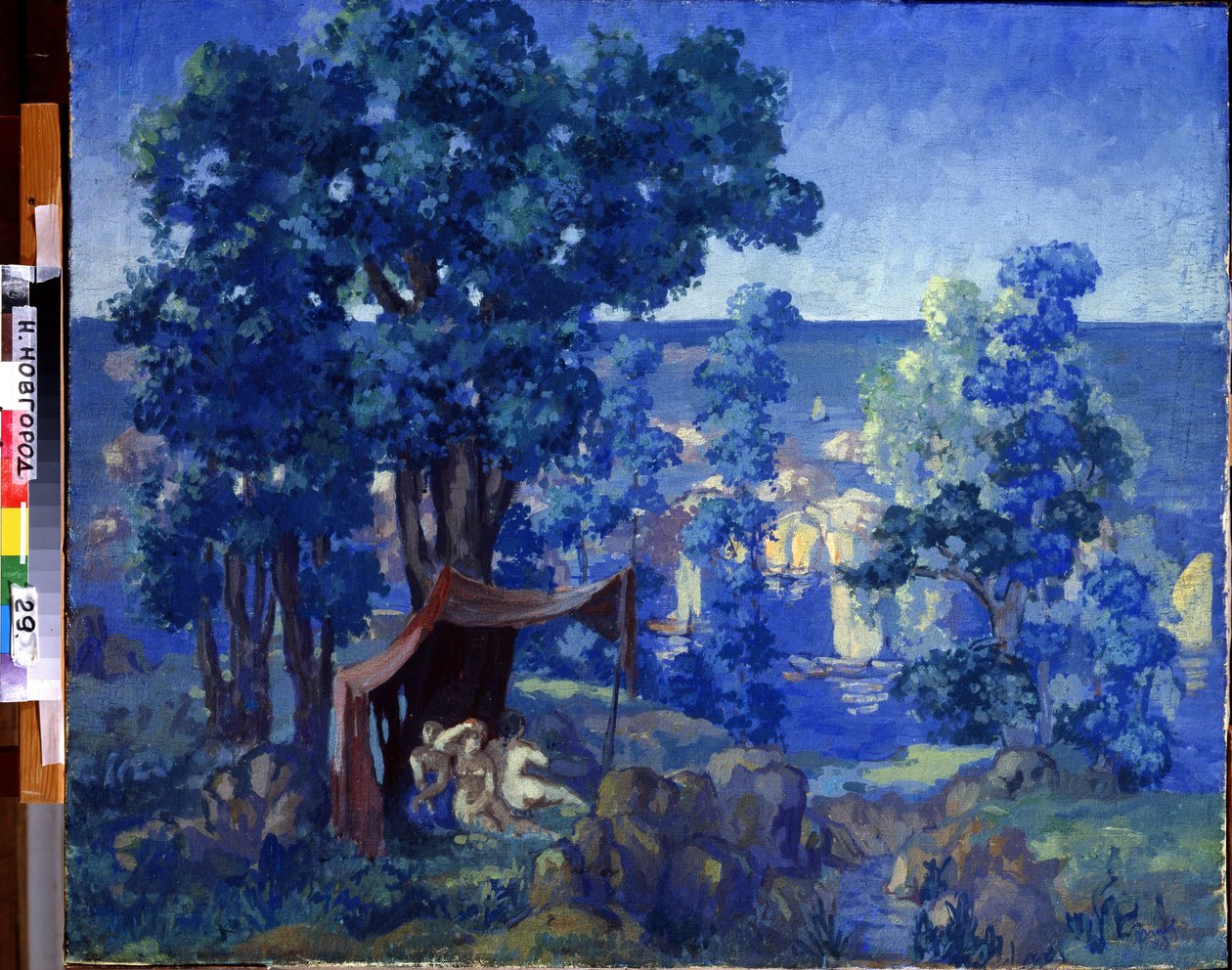 Koupající se u moře. Obraz Anatolije Afanasjeviče Arapova (1876-1949). Olej na plátně, 80 x 98 cm od Anatoli Afanasyevich Arapov