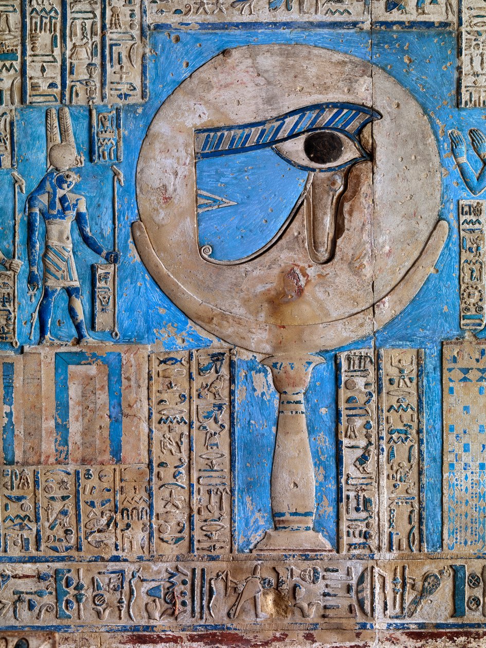 Horovo oko. Strop chrámu Hathor, Dendera, 50-48 př.nl. od Ancient Egypt