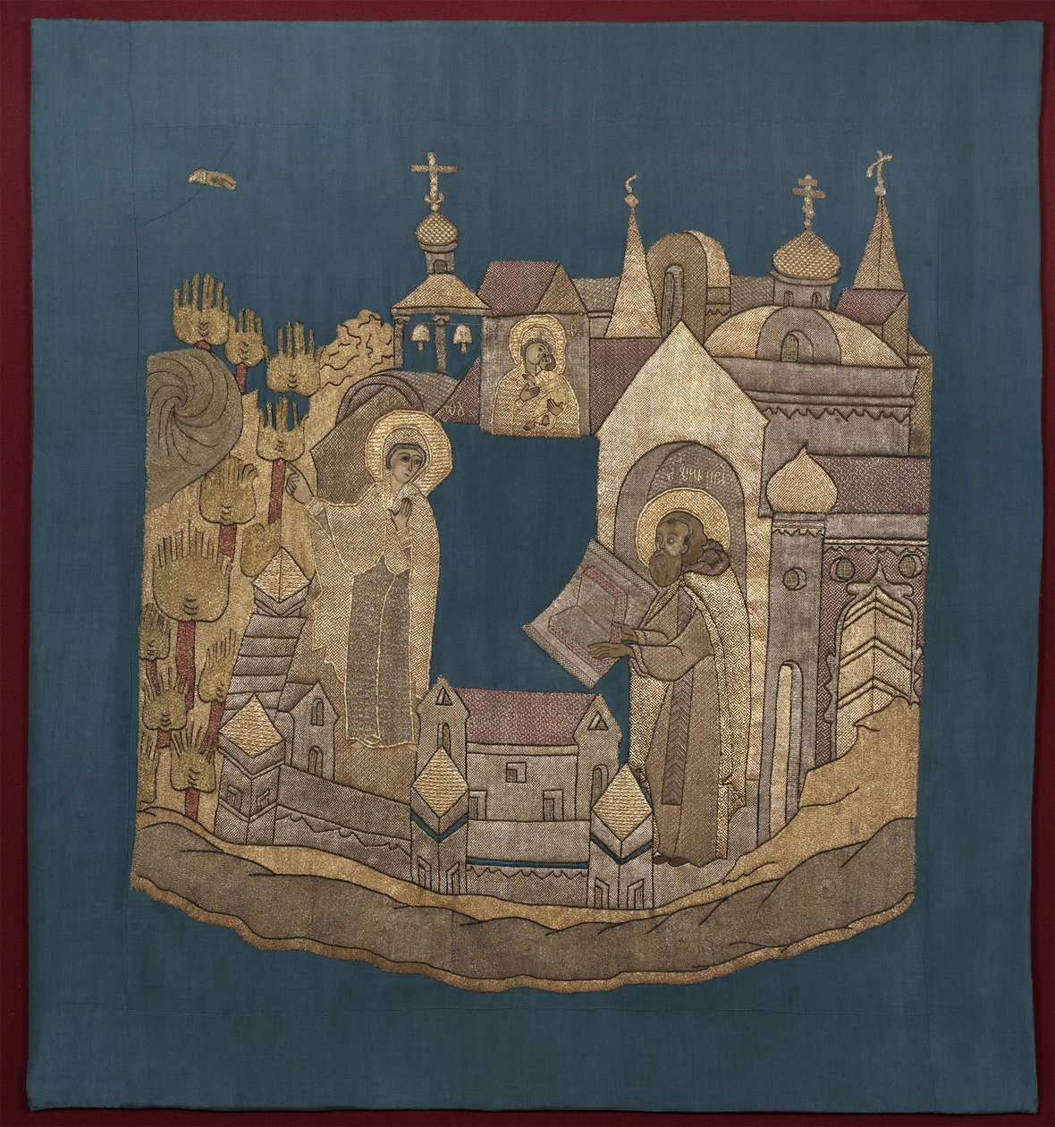 Zjevení Matky Boží svatému Cyrilovi z Belozerska v Simonovském klášteře Podea, 16201635 od Ancient Russian Art
