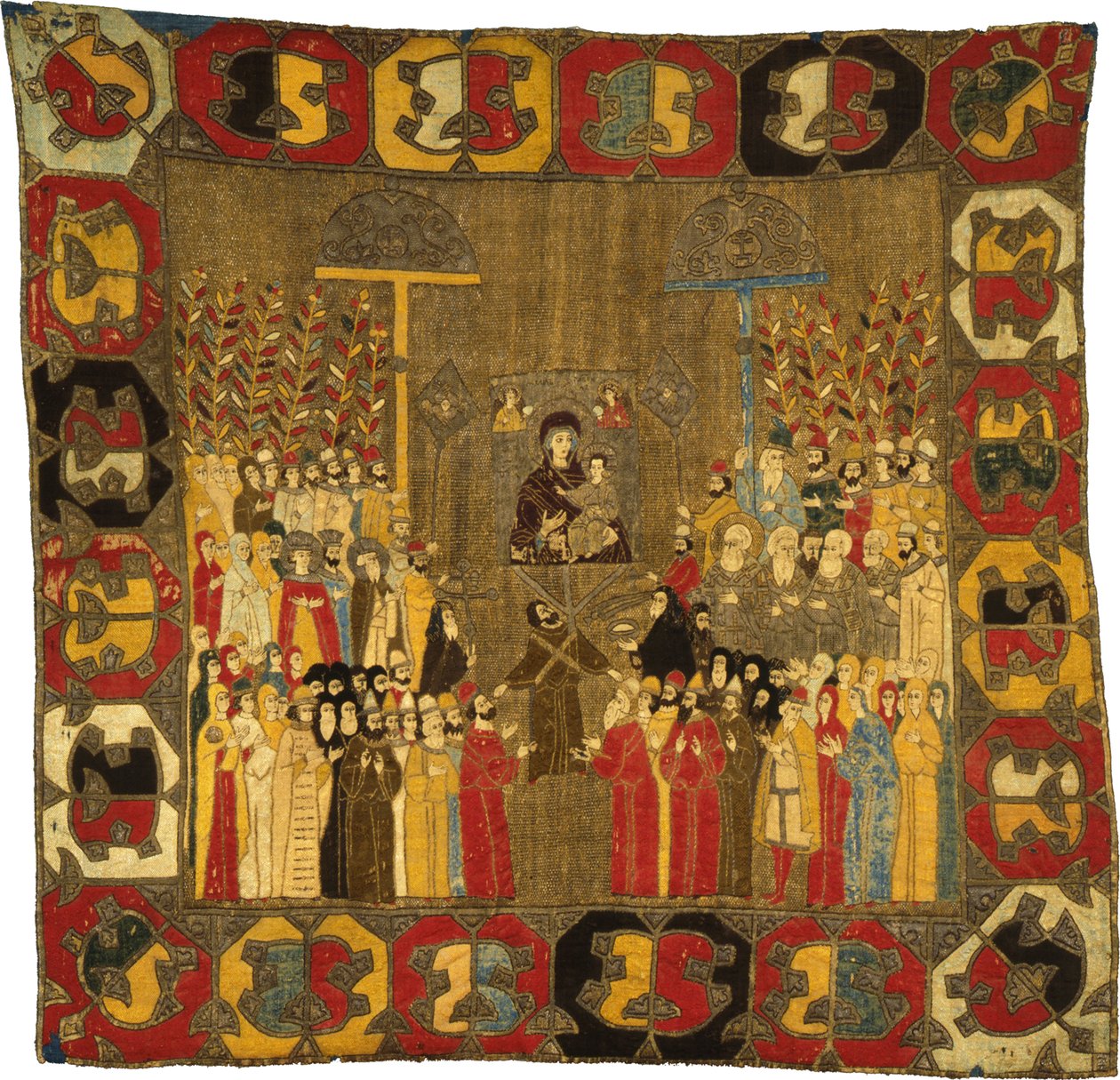 Průvod na Květnou neděli v Moskvě dne 8. dubna 1498. Zoe Palaiologina s dcerami, Ivan III., Elena z Valašska, D, 1498 od Ancient Russian Art