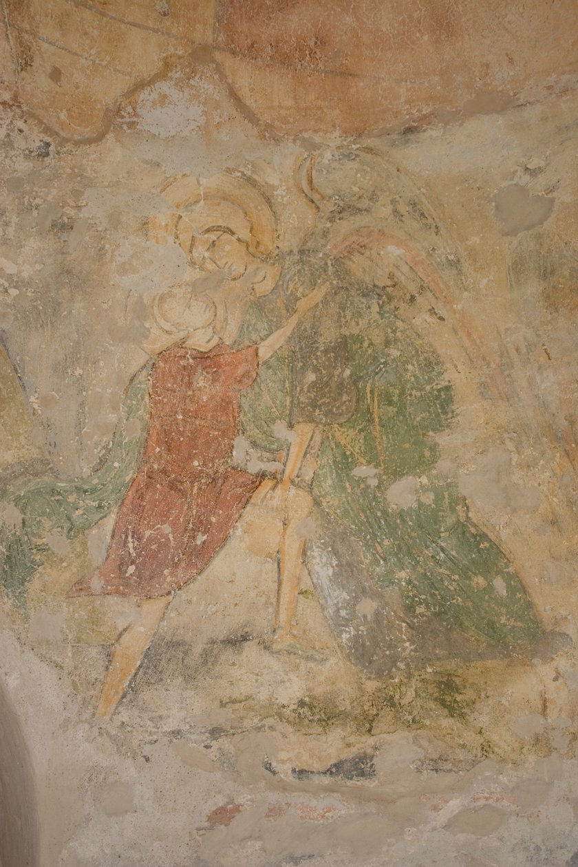 Jakub a anděl, 12. století od Ancient Russian frescos