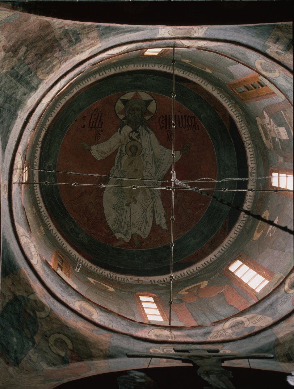Jehova. Kopulová malba v katedrále archanděla Michaela v moskevském Kremlu, 1652-1666 od Ancient Russian frescos