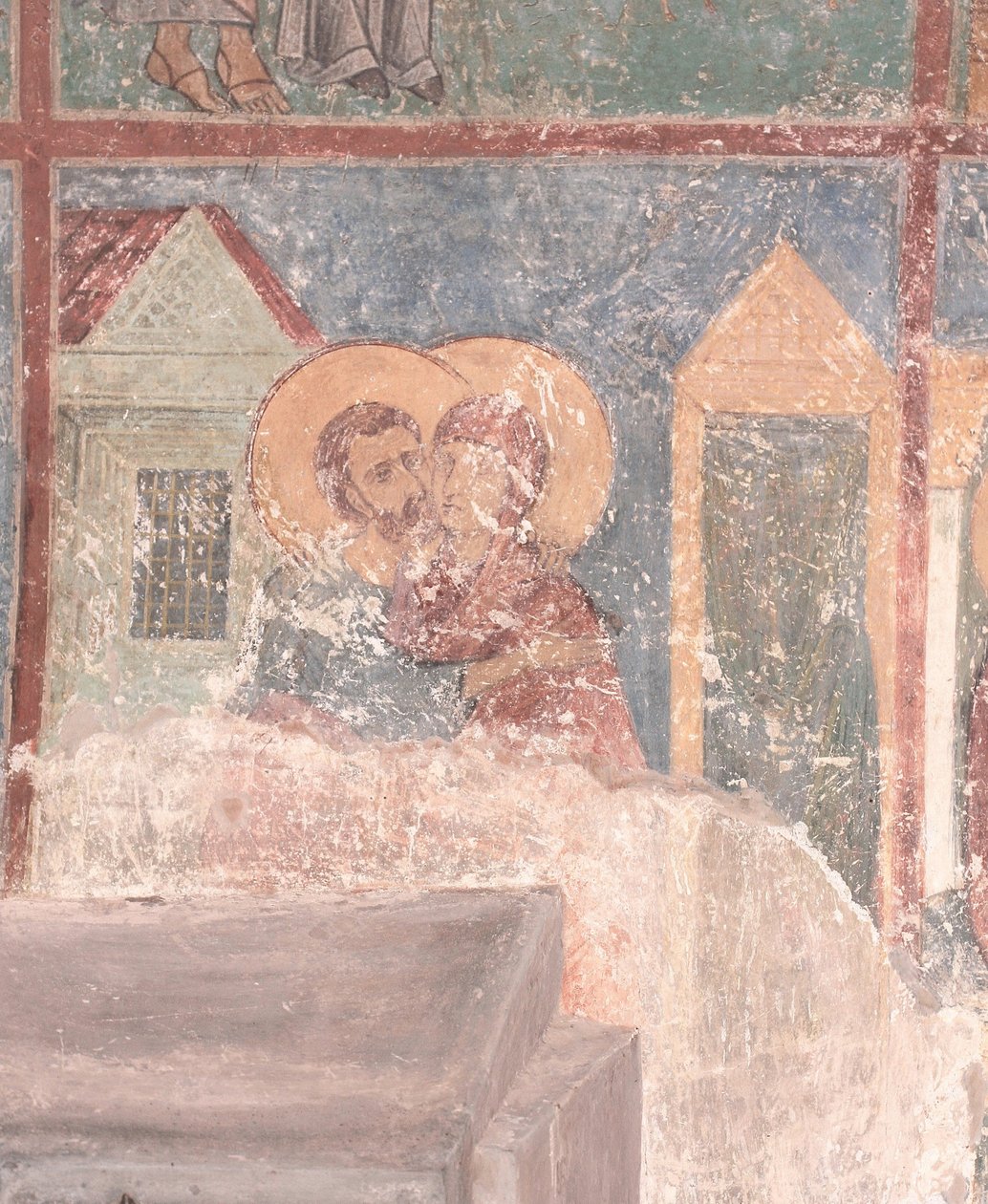 Setkání svatých Joachima a Anny u Zlaté brány, 12. století od Ancient Russian frescos
