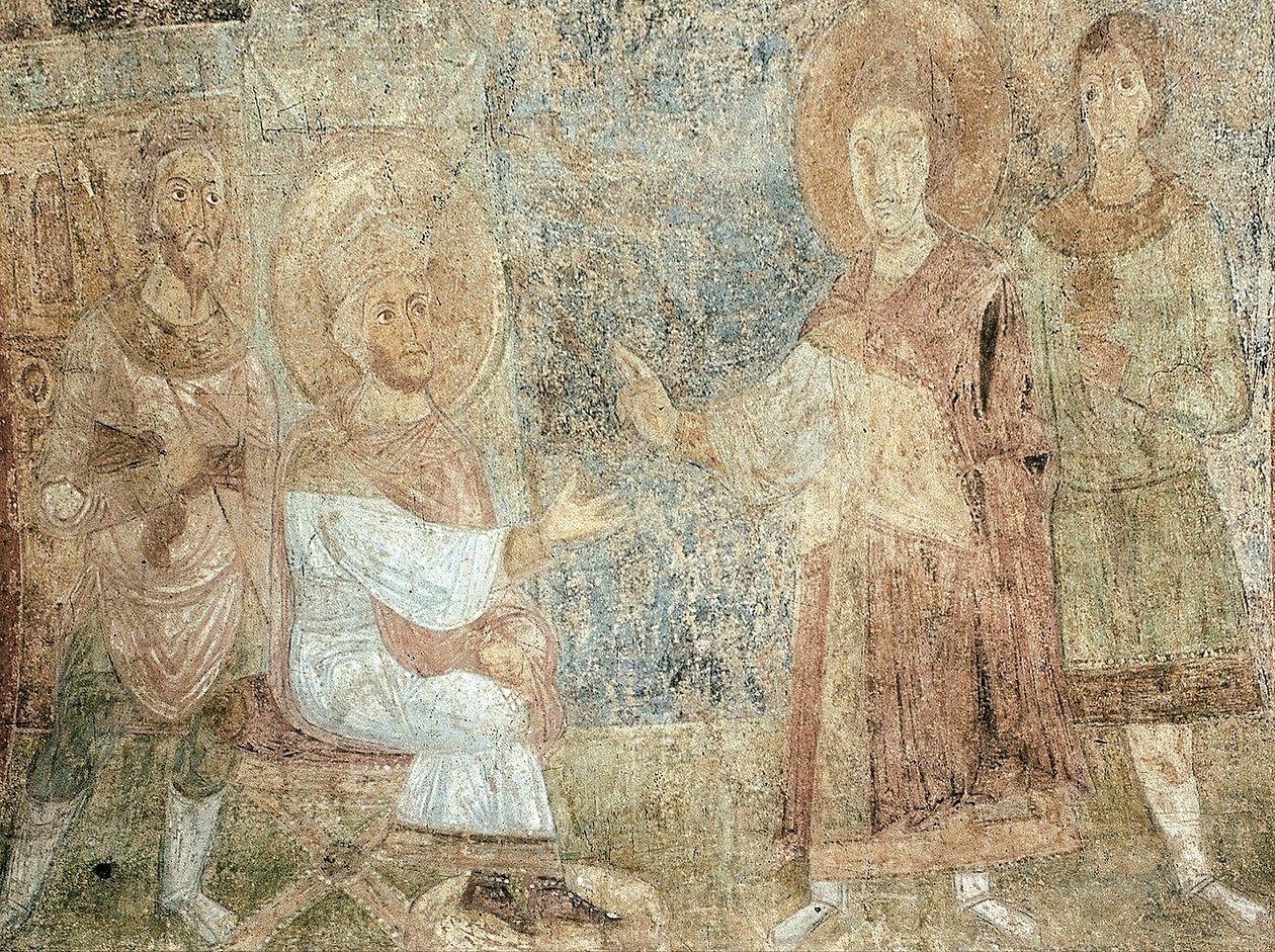 Svatý Jiří před císařem Diokletianem od Ancient Russian frescos