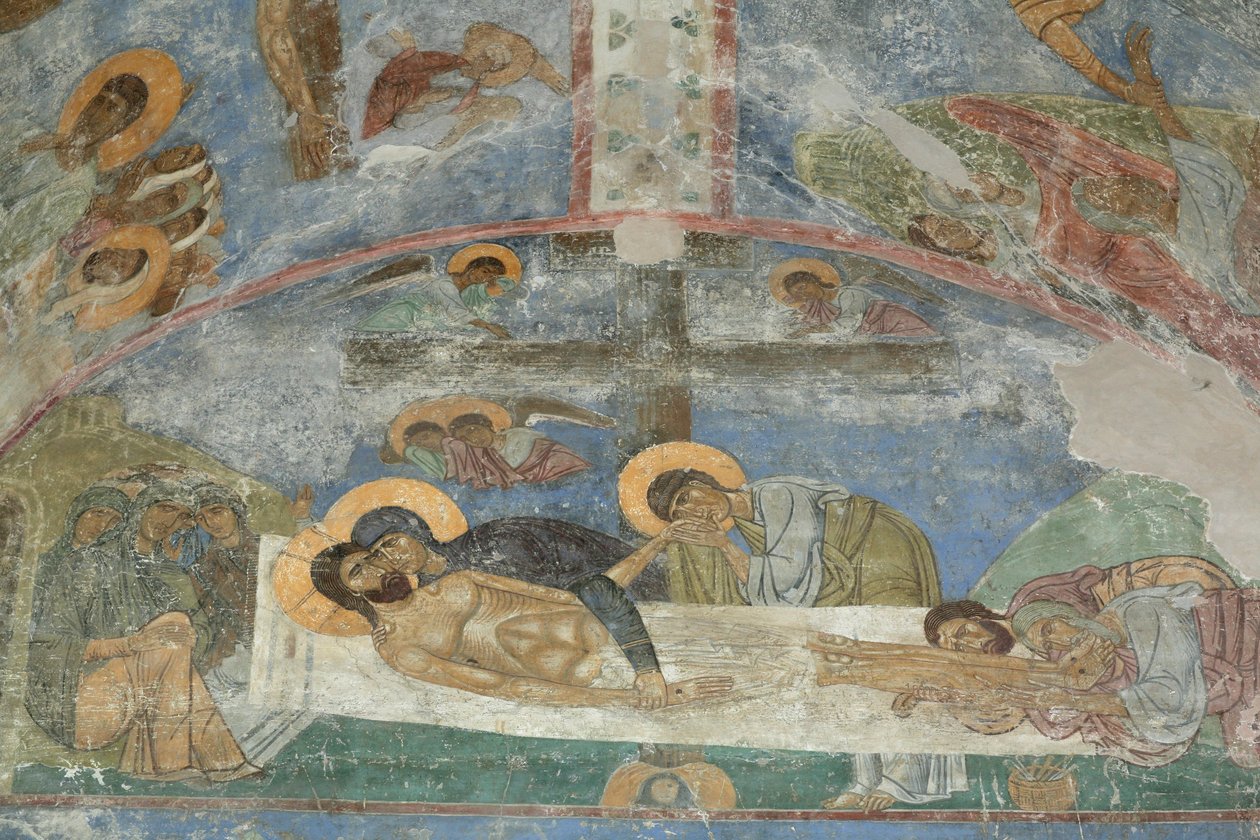 Pohřeb Krista, 12. století od Ancient Russian frescos