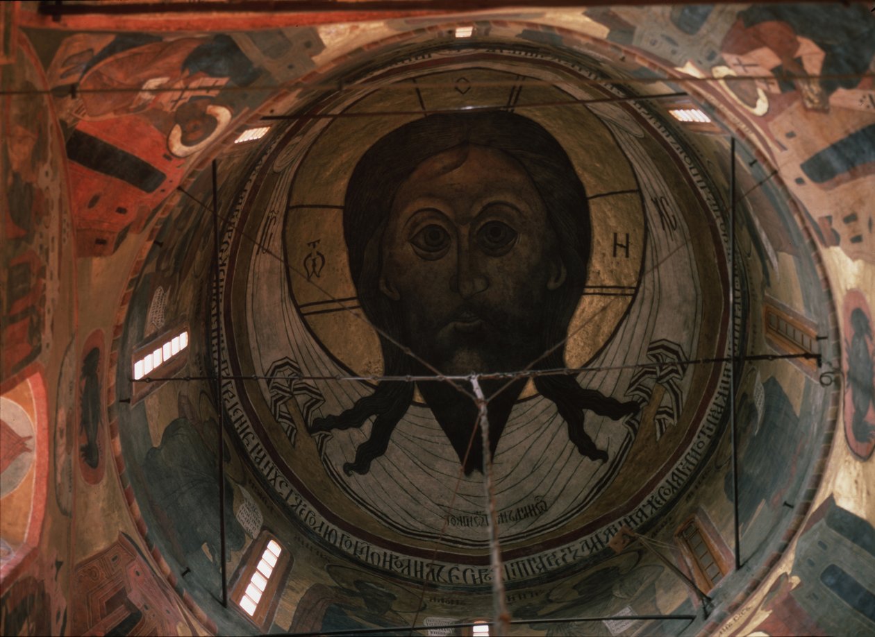 Obraz The Holy Face Dome v katedrále archanděla Michaela v moskevském Kremlu, 1652-1666 od Ancient Russian frescos