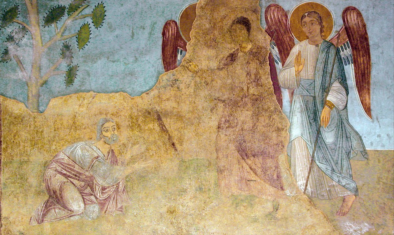Pohostinnost Abrahama Starozákonní Trojice od Ancient Russian frescos