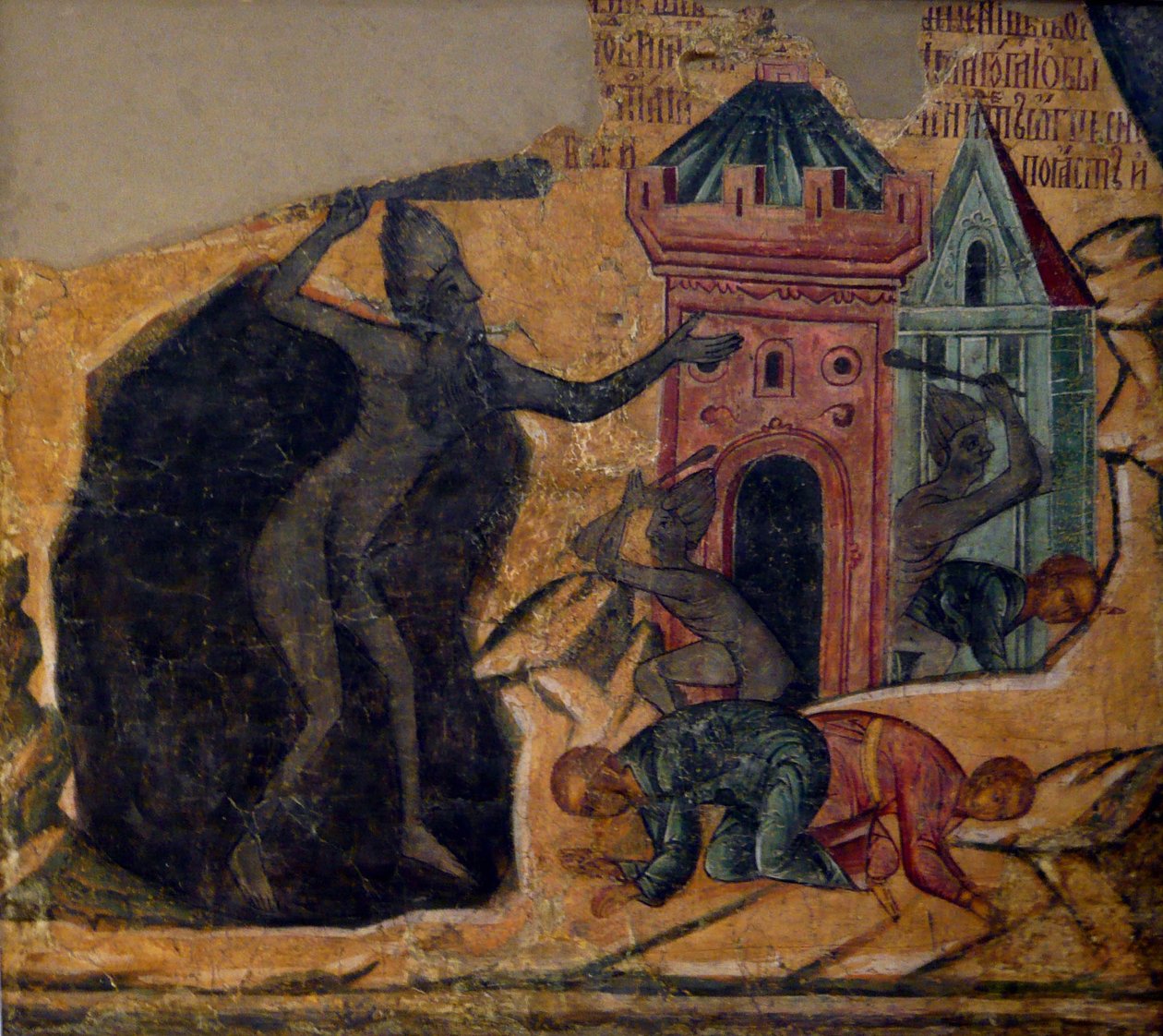 Poslední soud. Freska Novoděvičího kláštera, 1654 od Ancient Russian frescos