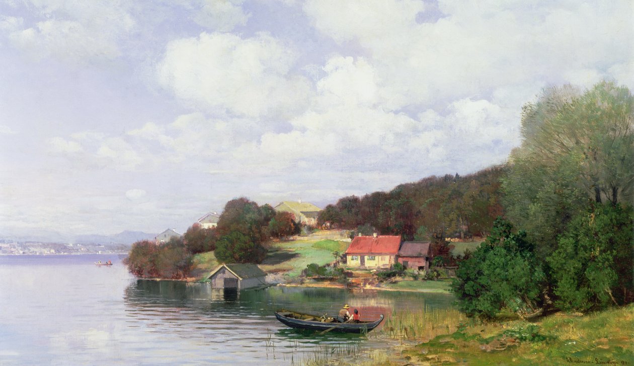Plavba na jezeře, 1891 od Anders Andersen Lundby