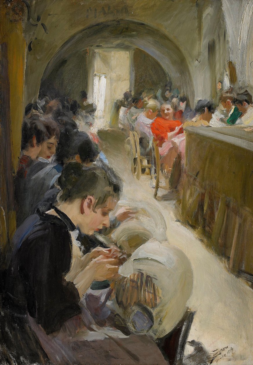 Krajkářství v Benátkách od Anders Leonard Zorn
