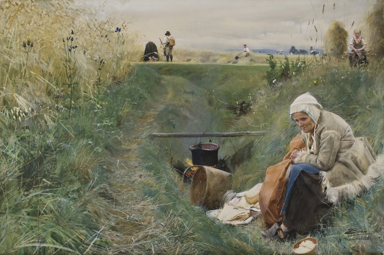Náš denní chléb, 1886 (wc na papíře) od Anders Leonard Zorn