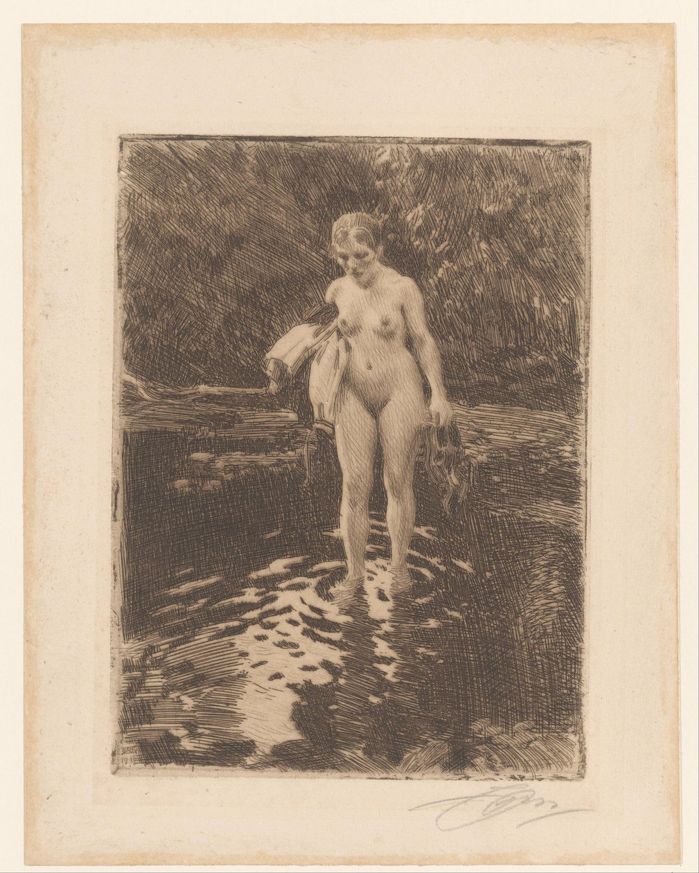 Koupání žena Brod - Vadstallet od Anders Leonard Zorn (signed by artist)