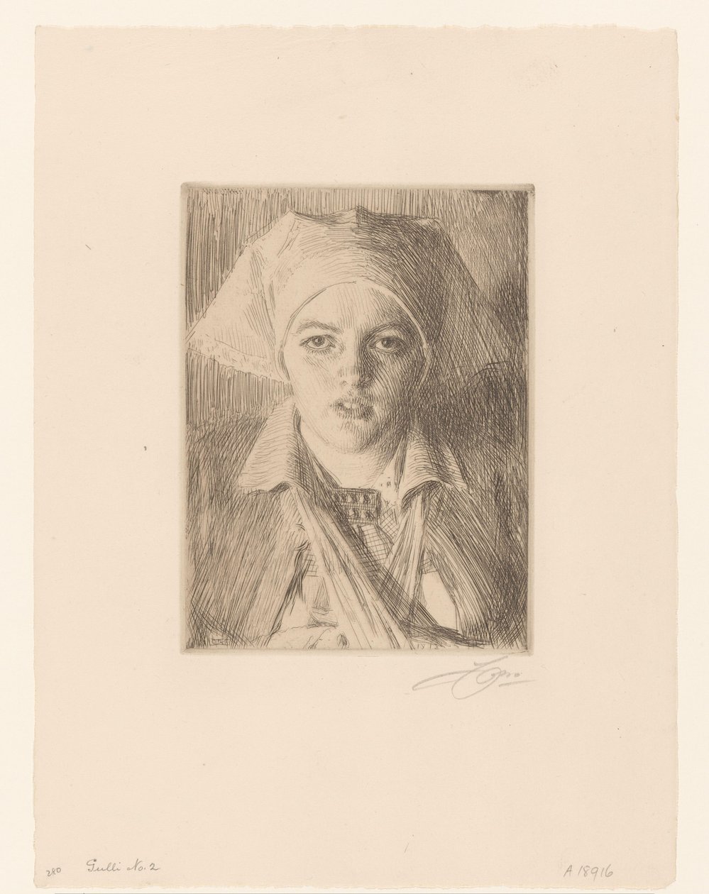 Portrét van Gulliho Zlato II od Anders Leonard Zorn (signed by artist)