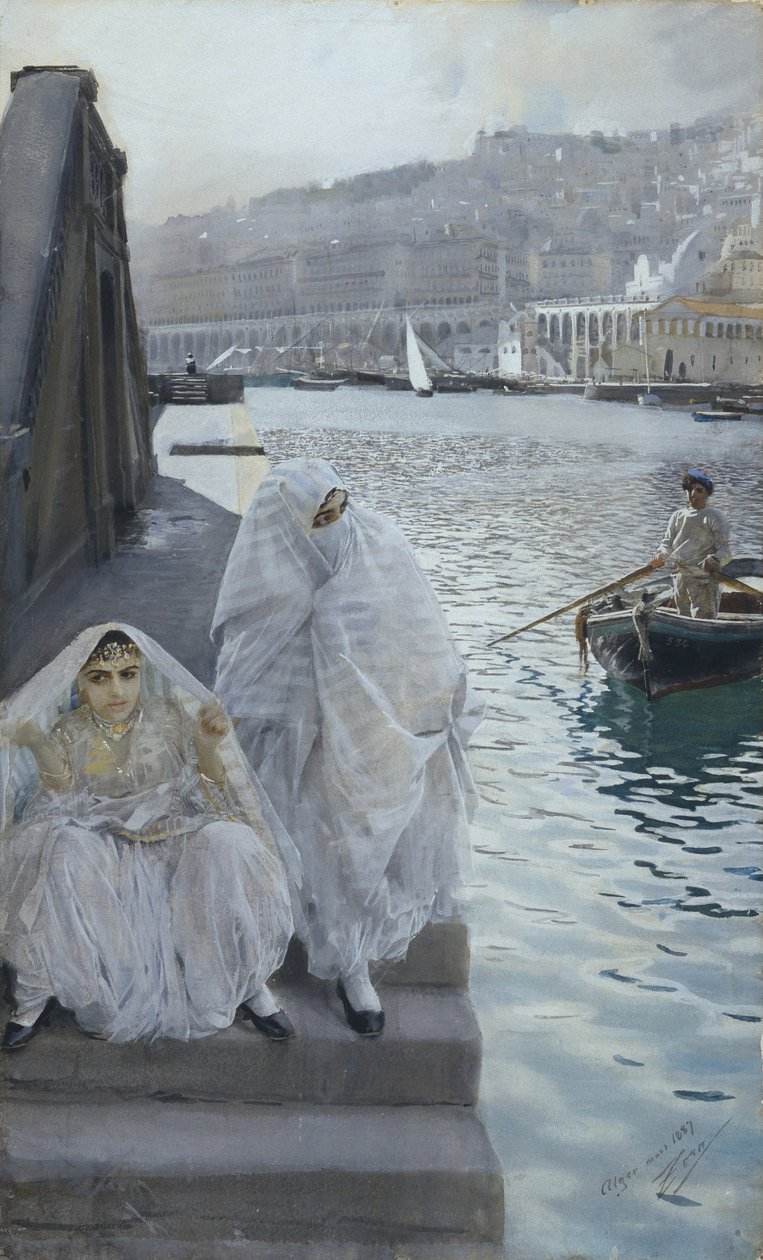 Z alžírského přístavu par Zorn, Anders Leonard (1860-1920). Akvarel na papíře, rozměr: 67x41 od Anders Leonard Zorn