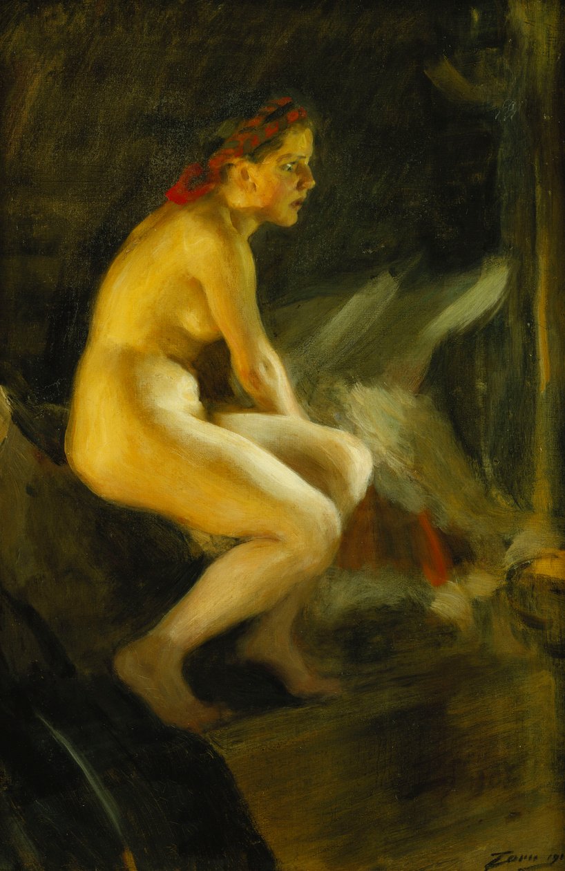Na postel; Pa Sangkanten, 1910 od Anders Leonard Zorn