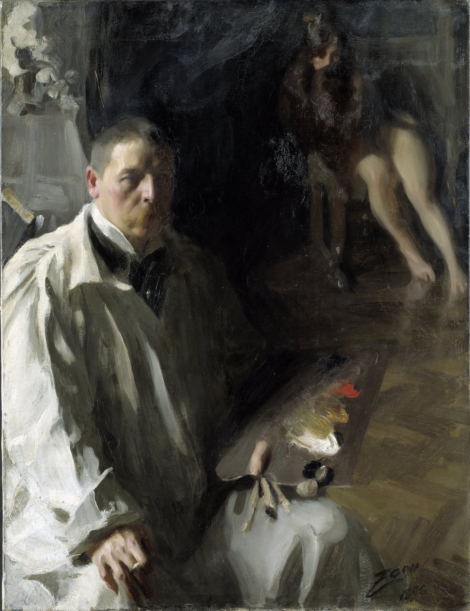 Autoportrét s modelem par Zorn, Anders Leonard (1860-1920). Olej na plátně, rozměr: 117x94 od Anders Leonard Zorn