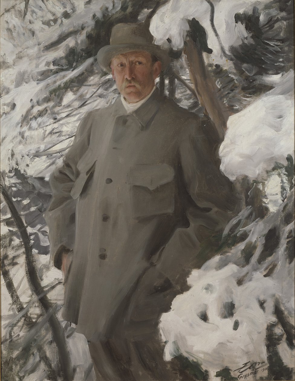 Malíř Bruno Liljefors, 1906 od Anders Leonard Zorn