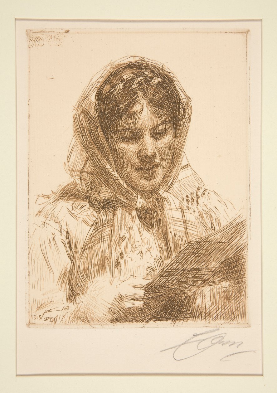 Dopis, 1913 od Anders Leonard Zorn