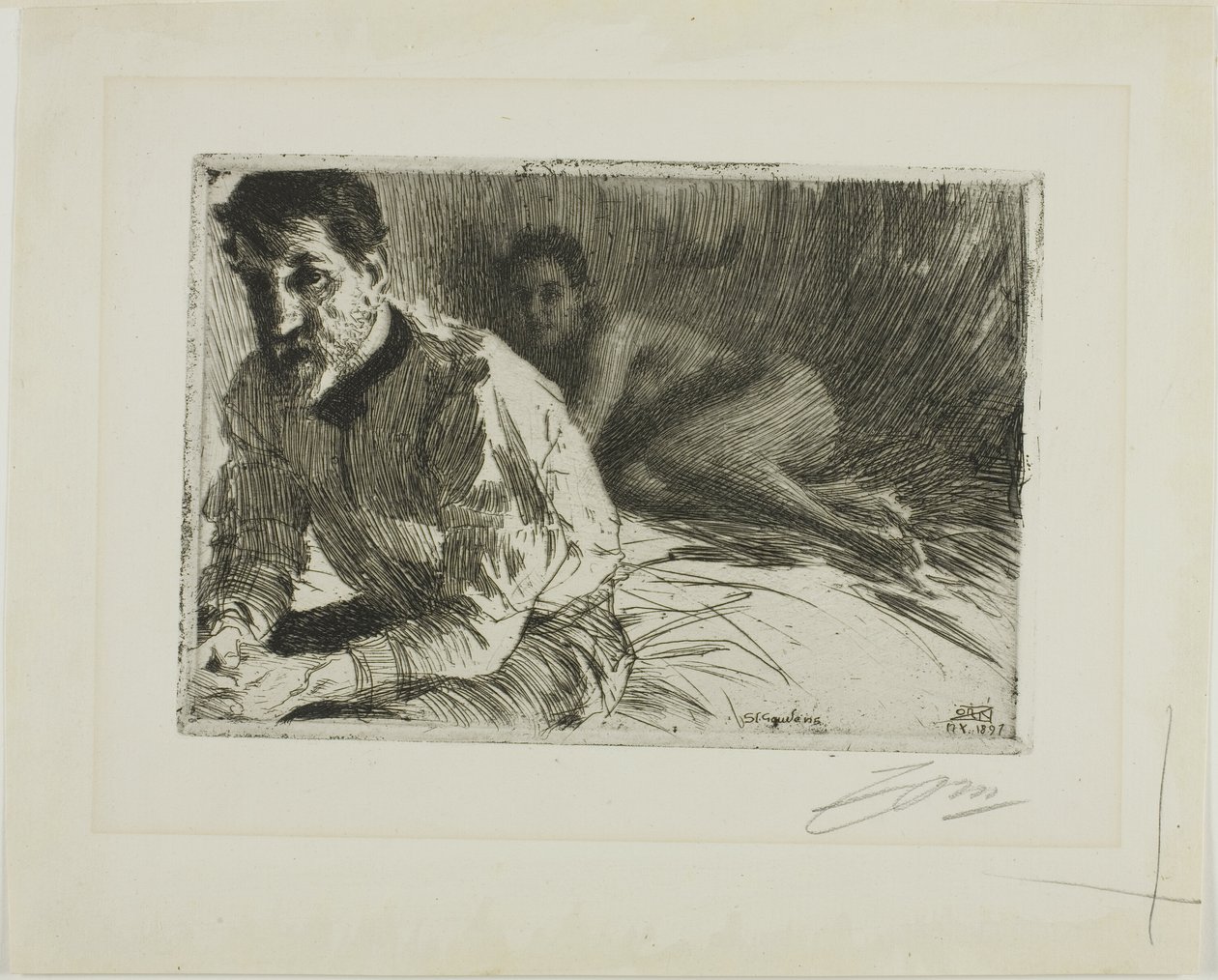 Augustus Saint-Gaudens II (Saint-Gaudens a jeho model) od Anders Leonard Zorn
