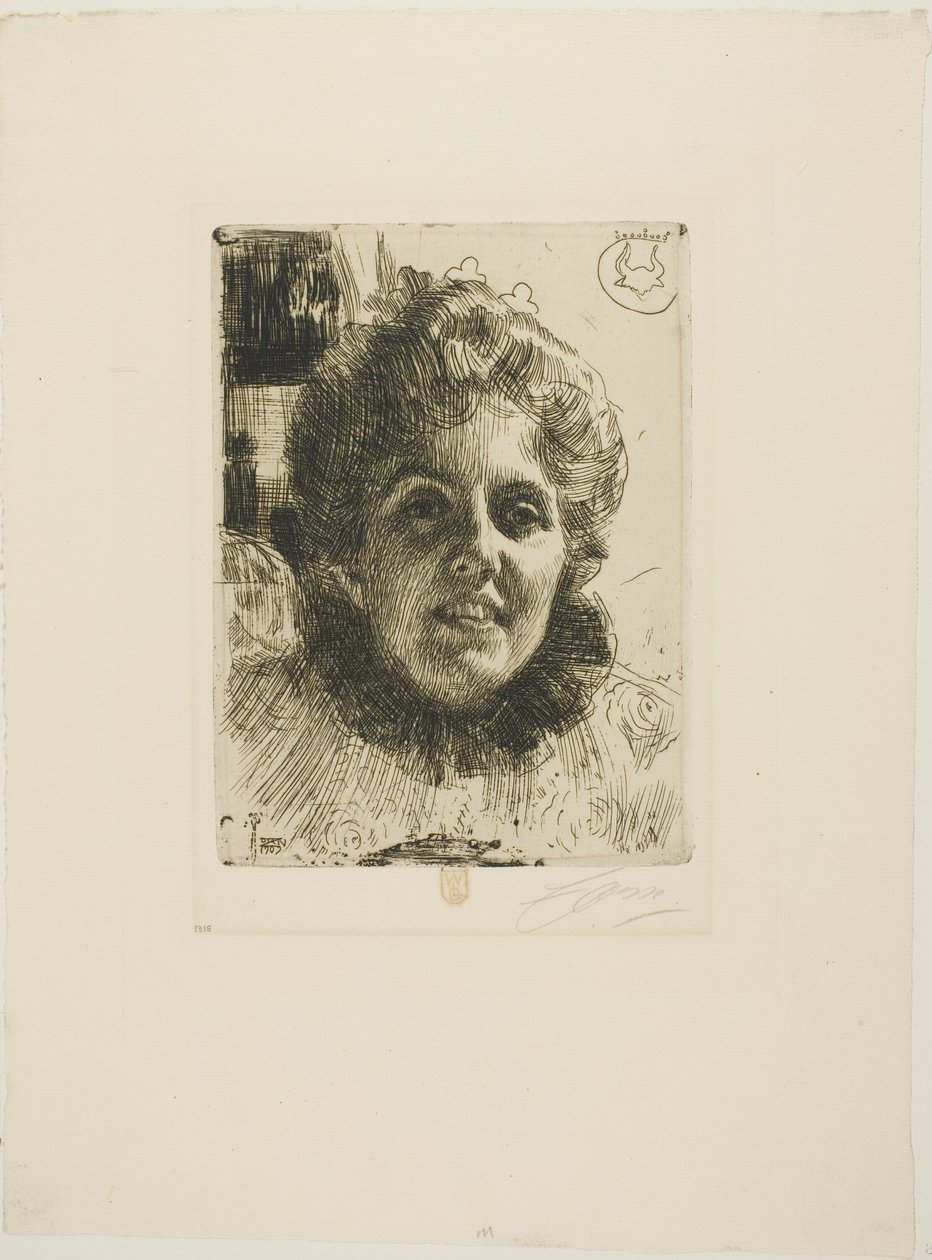 Aurore (paní Aurore Klintberg, rozená Oxenstierna, vedoucí) od Anders Leonard Zorn