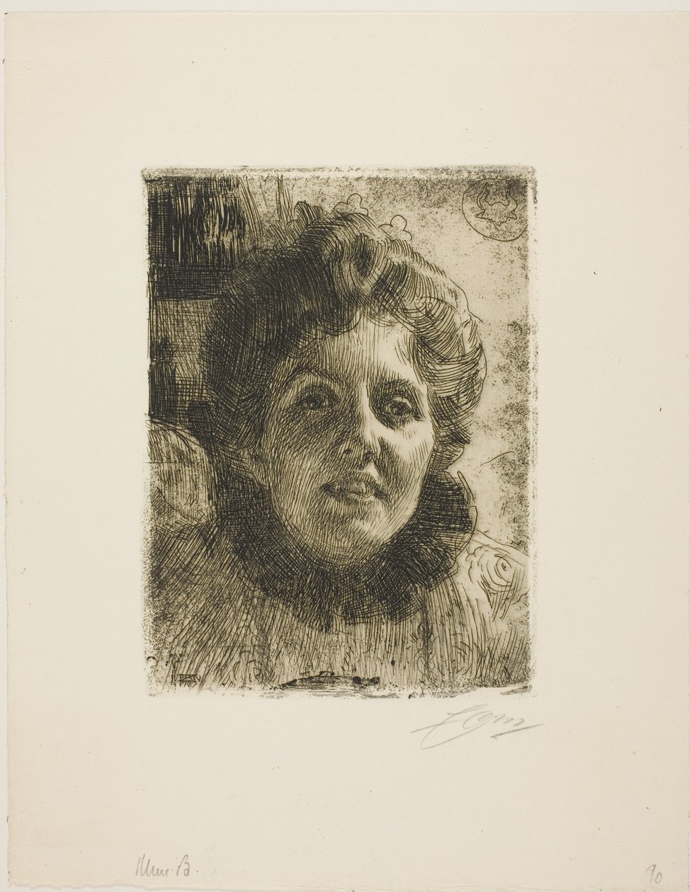 Aurore (paní Aurore Klintberg, rozená Oxenstierna, vedoucí) od Anders Zorn