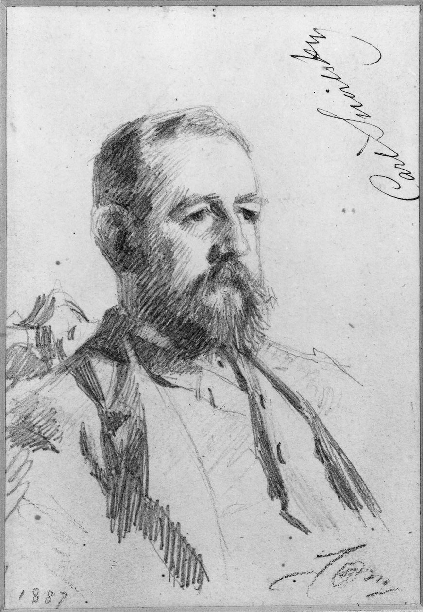Carl Snoilsky (1841–1903), hrabě, spisovatel, knihovník, člen Švédské akademie, ženatý s 1. hraběnkou Hedvig Charlottou Amalií Piperovou, 2. baronkou a spisovatelkou Ebbou Fredrikou Eleonorou Ruuthovou od Anders Zorn