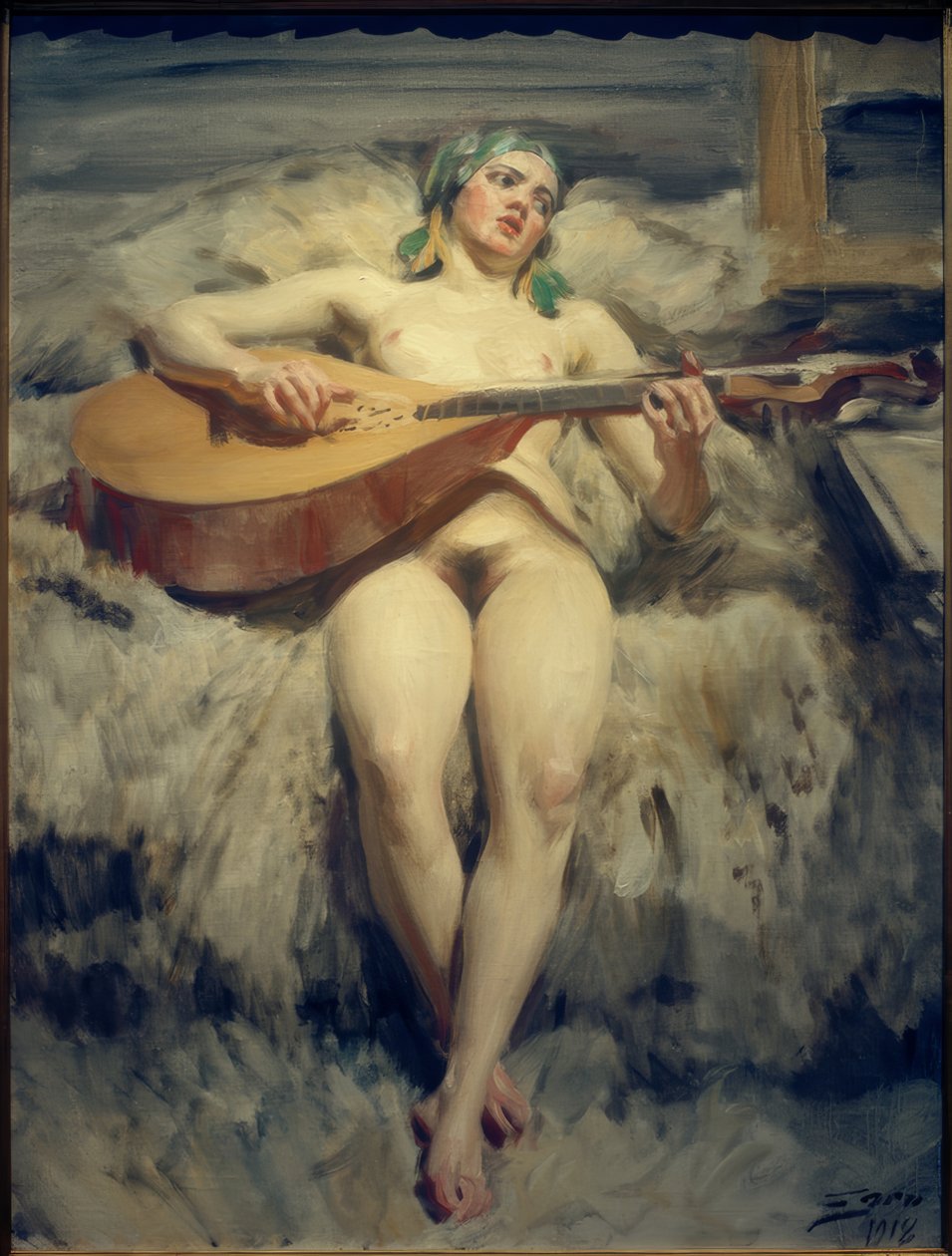 Hráč na loutnu od Anders Leonard Zorn