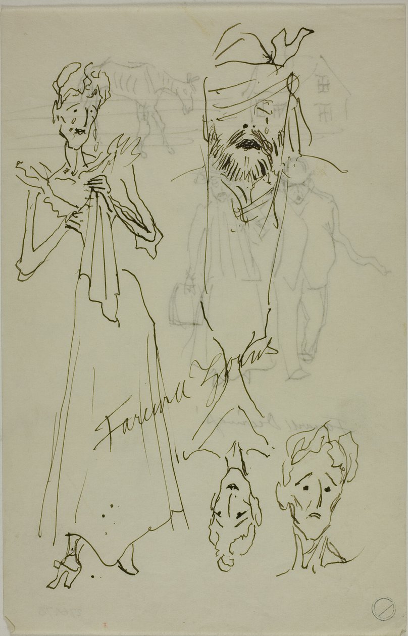 Sbohem Zorni (recto); sbohem Jeleni (verso) od Anders Zorn