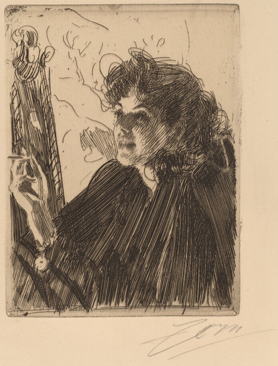 Dívka s cigaretou od Anders Leonard Zorn