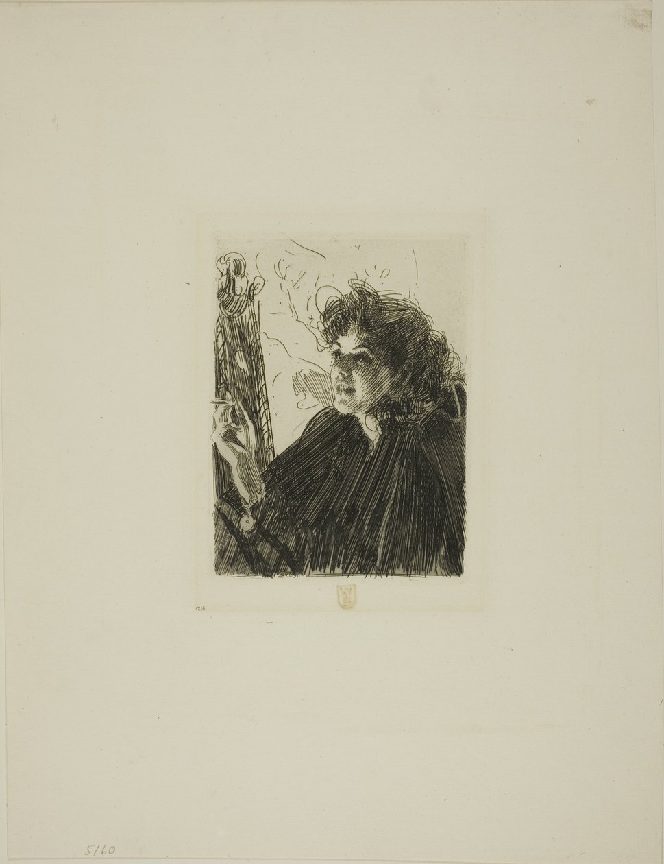 Dívka s cigaretou II od Anders Leonard Zorn