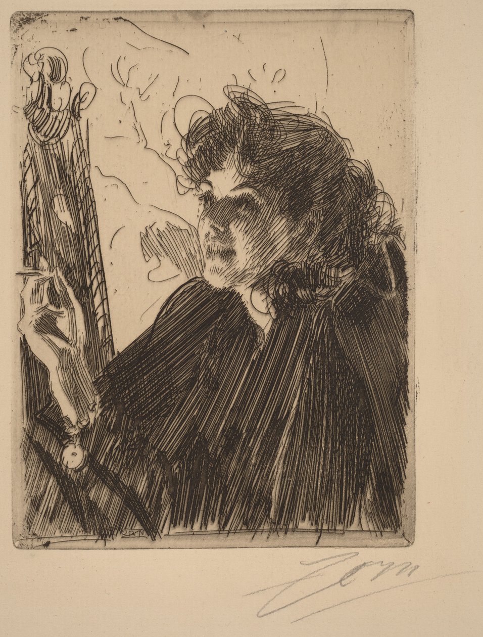 Dívka s cigaretou II od Anders Zorn