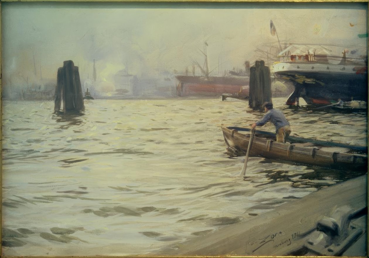 Přístav Hamburk od Anders Leonard Zorn
